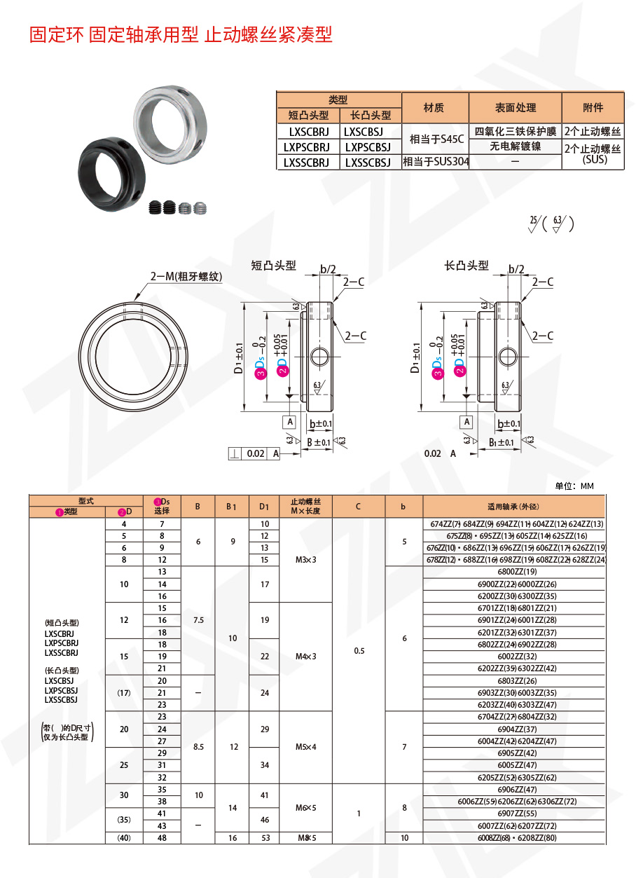 191固定環(huán) 固定軸承用型 止動螺絲緊湊型 191固定環(huán) 固定軸承用型 止動螺絲緊湊型