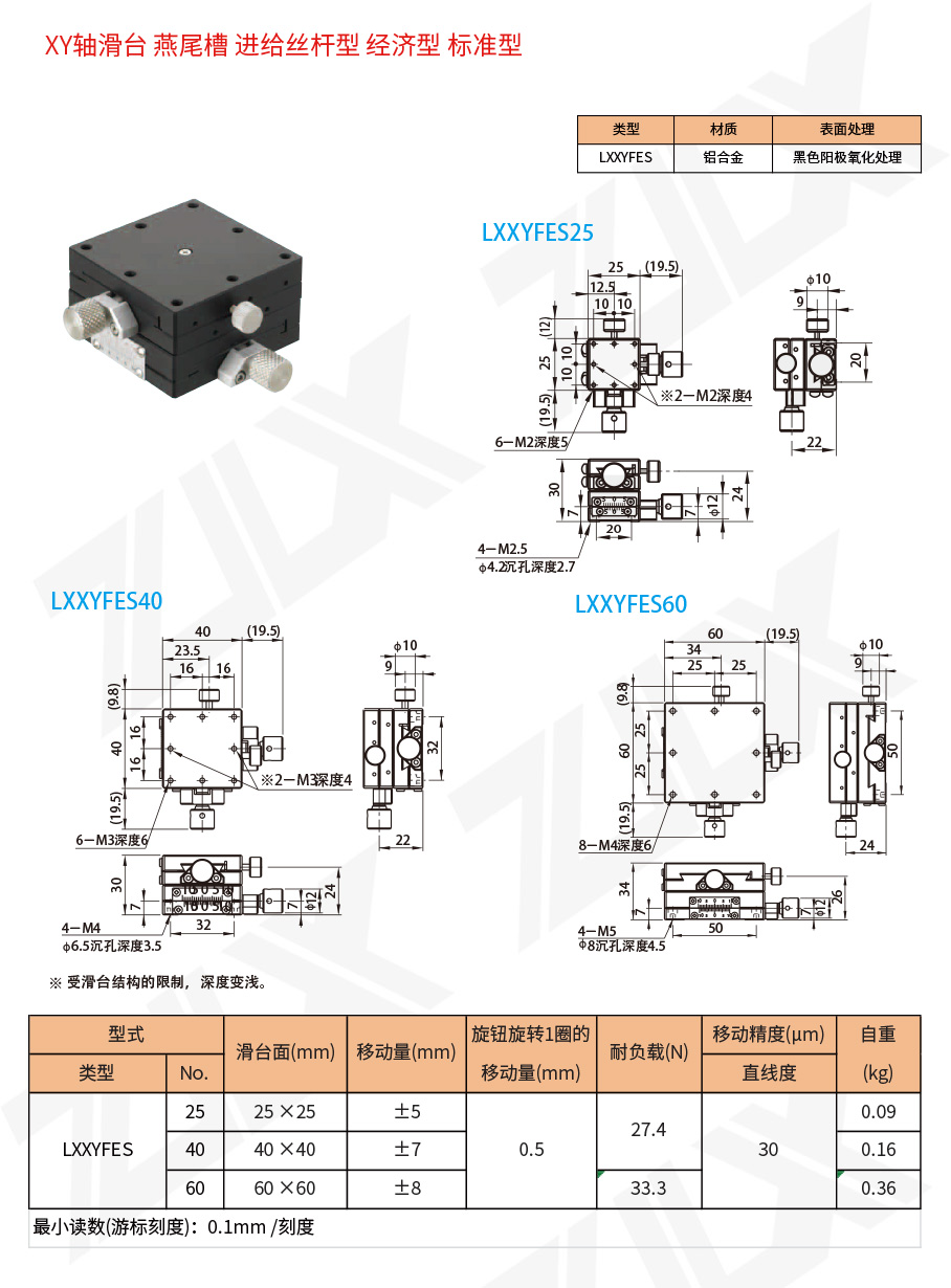 XY-21XY軸滑臺燕尾槽進給絲桿型經(jīng)濟型標準型